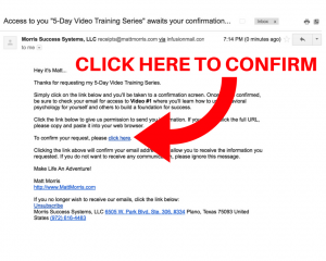 Email confirmation